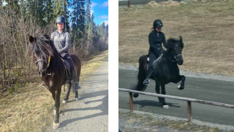 Emma Folkeson och Máni frá Hvoli vann B-flokken på Wången