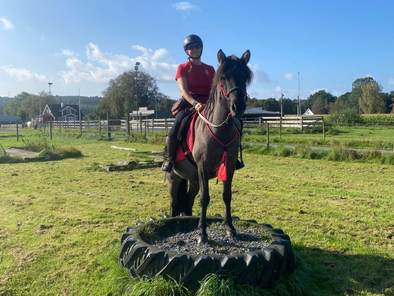 Islandshästen Aska tog Christine till VM i beridet bågskytte