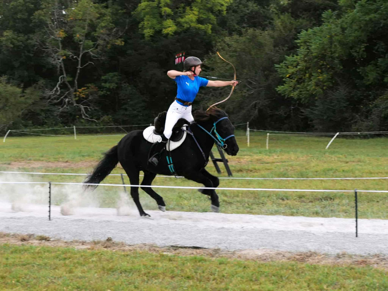 VM-brons i beridet bågskytte till islandshästen Húni